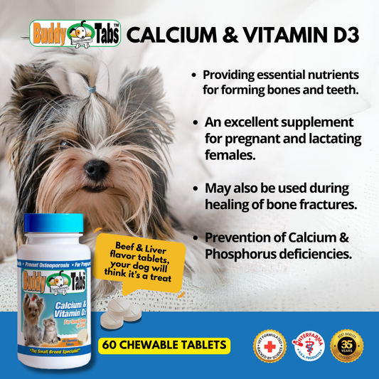 Buddy Tabs Calcium & Vitamin D3 (60 Tabs)