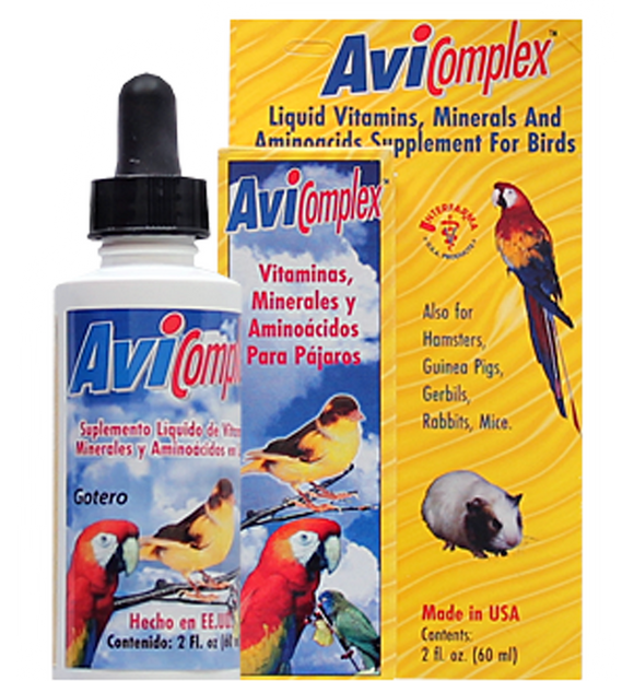 Liquid Multi Vitamin supplement for birds. Dropper included